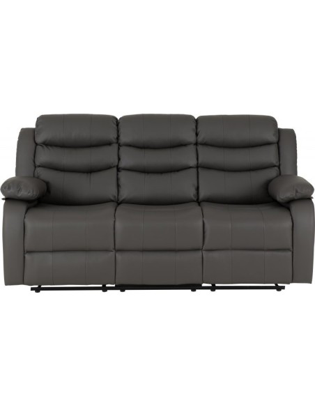 Roma 3+2 Seater Recliner Sofa Suite - Grey PU