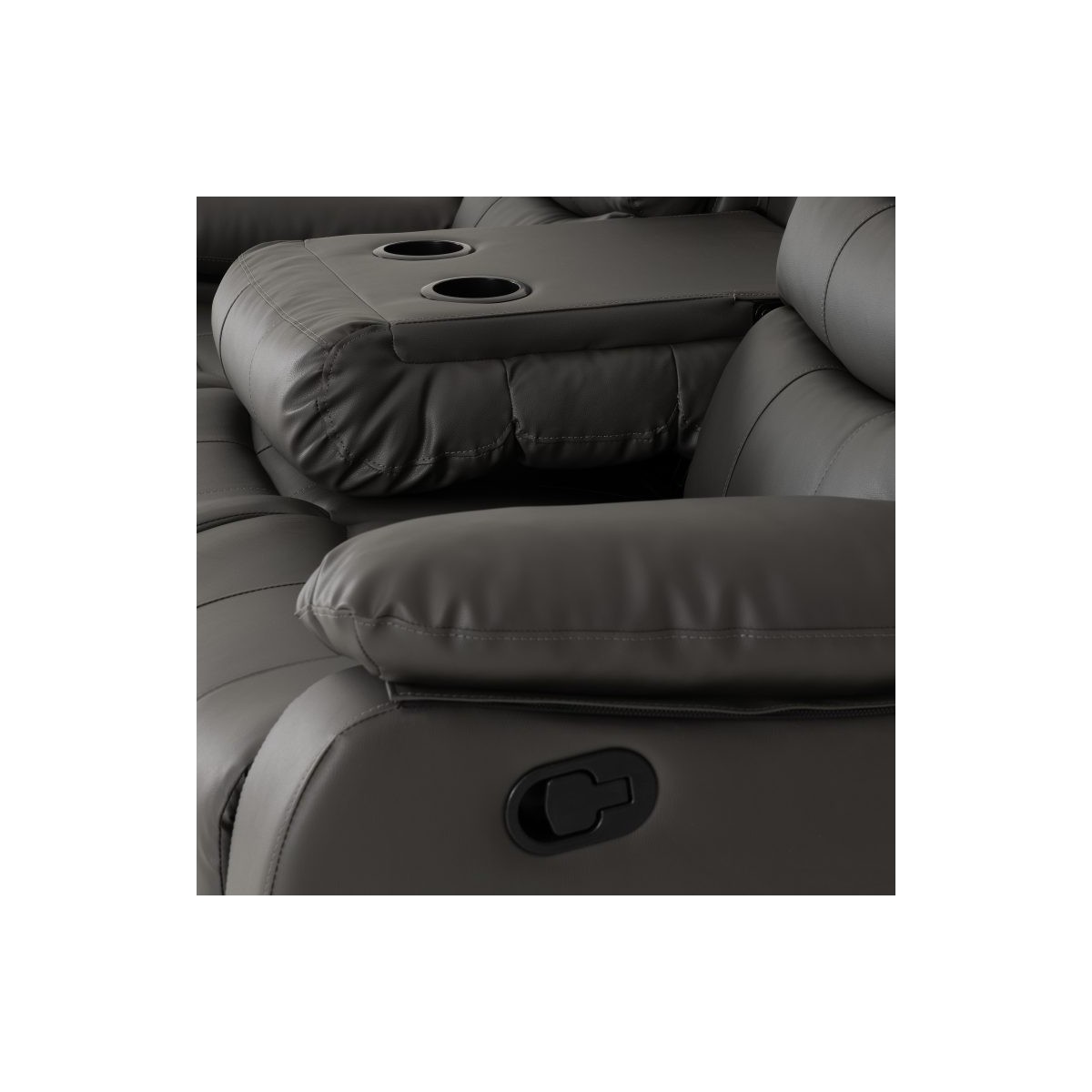 Roma 3+2 Seater Recliner Sofa Suite - Grey PU