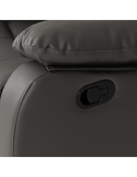 Roma 3+2 Seater Recliner Sofa Suite - Grey PU