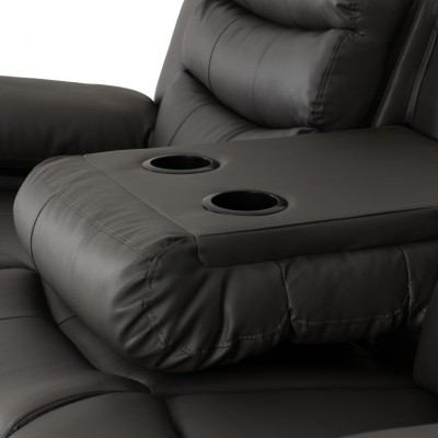 Roma 3+2 Seater Recliner Sofa Suite - Grey PU