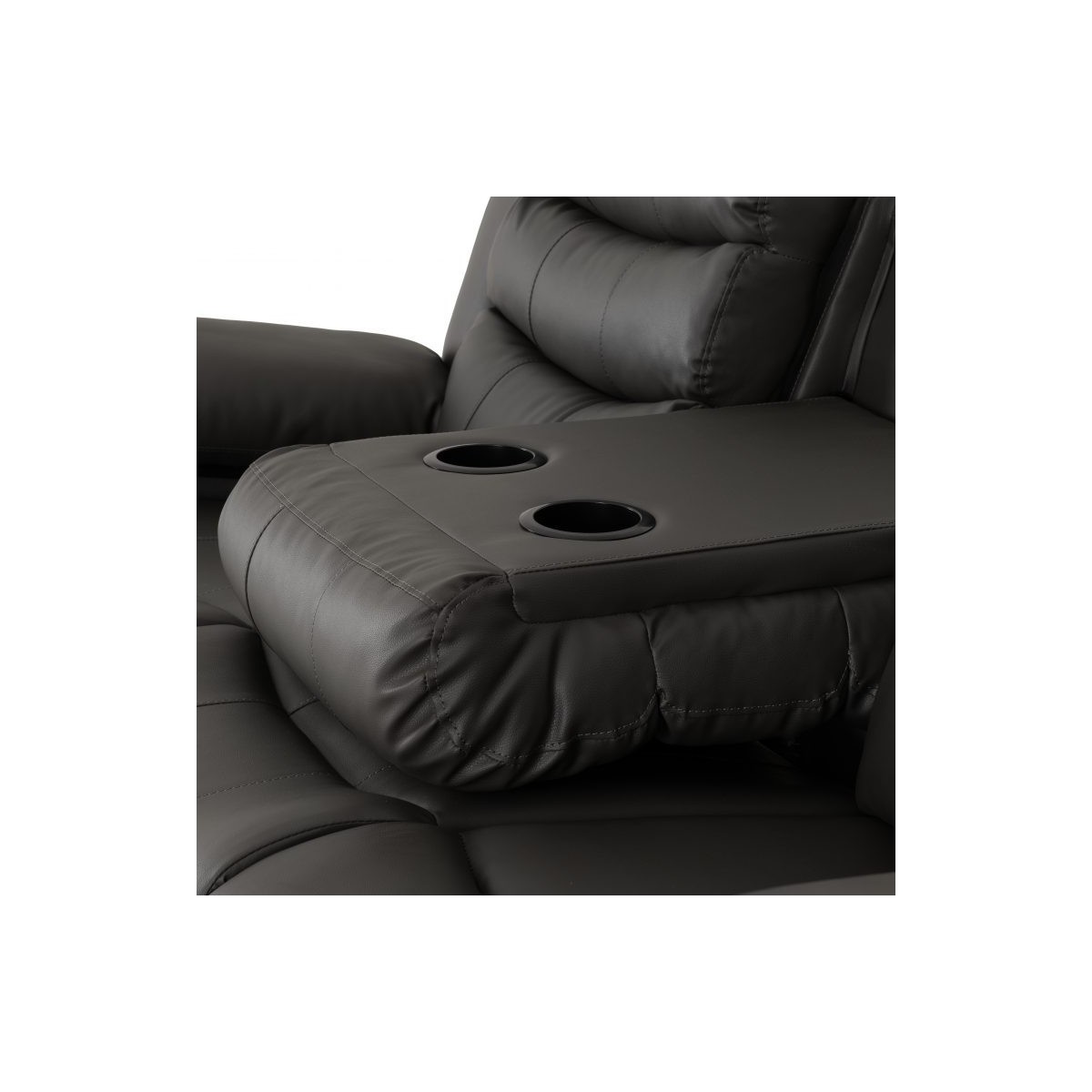 Roma 3+2 Seater Recliner Sofa Suite - Grey PU