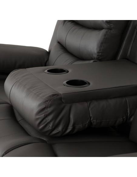 Roma 3+2 Seater Recliner Sofa Suite - Grey PU