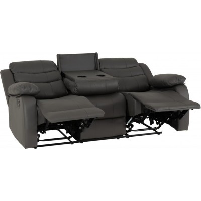 Roma 3+2 Seater Recliner Sofa Suite - Grey PU