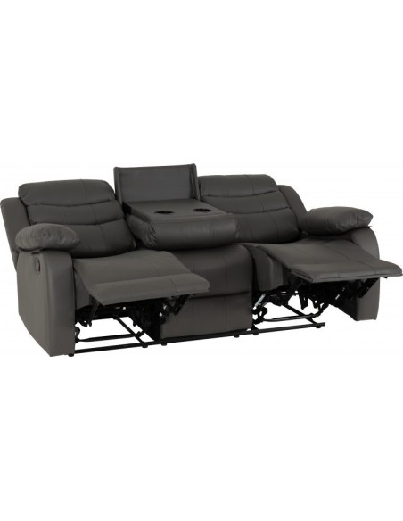 Roma 3+2 Seater Recliner Sofa Suite - Grey PU