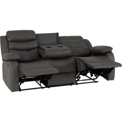 Roma 3+2 Seater Recliner Sofa Suite - Grey PU