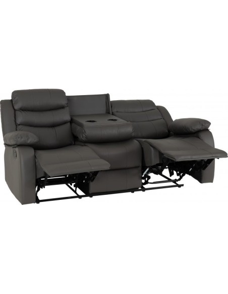 Roma 3+2 Seater Recliner Sofa Suite - Grey PU