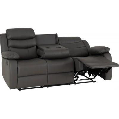 Roma 3+2 Seater Recliner Sofa Suite - Grey PU
