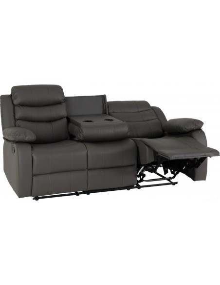 Roma 3+2 Seater Recliner Sofa Suite - Grey PU