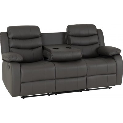 Roma 3+2 Seater Recliner Sofa Suite - Grey PU