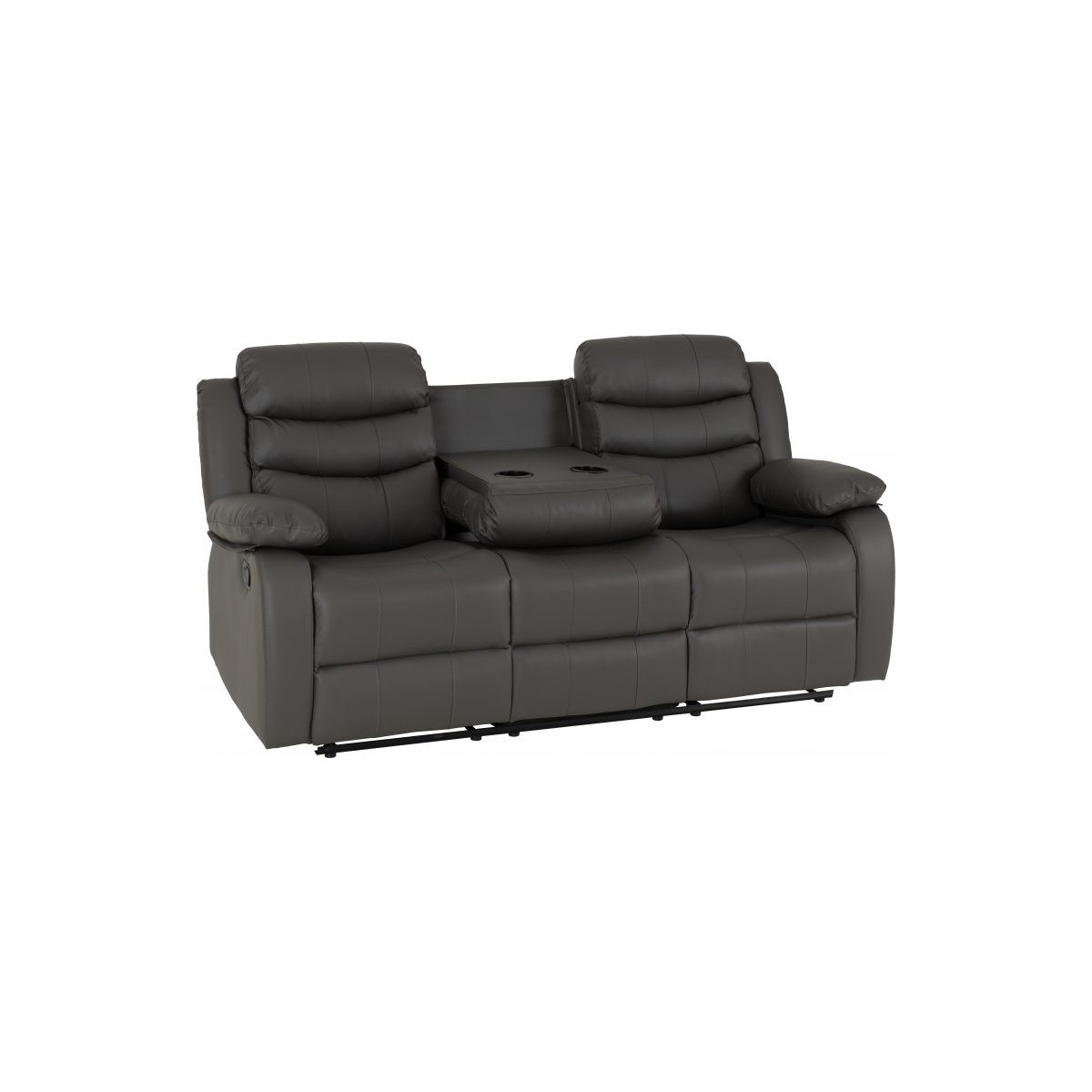 Roma 3+2 Seater Recliner Sofa Suite - Grey PU