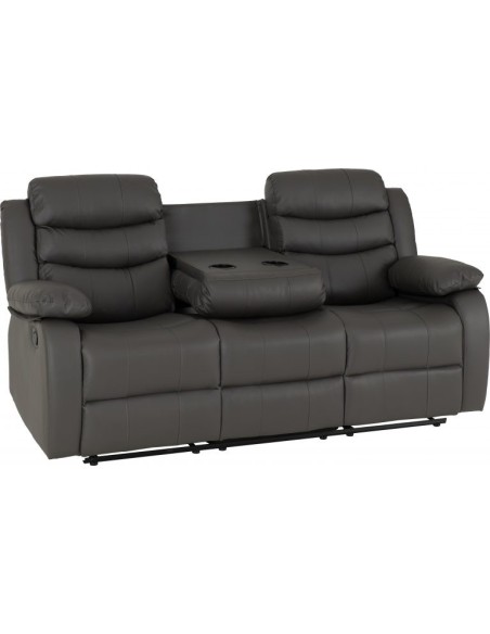 Roma 3+2 Seater Recliner Sofa Suite - Grey PU