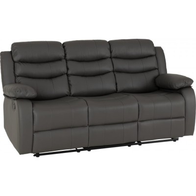 Roma 3+2 Seater Recliner Sofa Suite - Grey PU