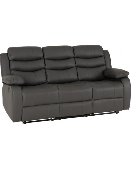 Roma 3+2 Seater Recliner Sofa Suite - Grey PU