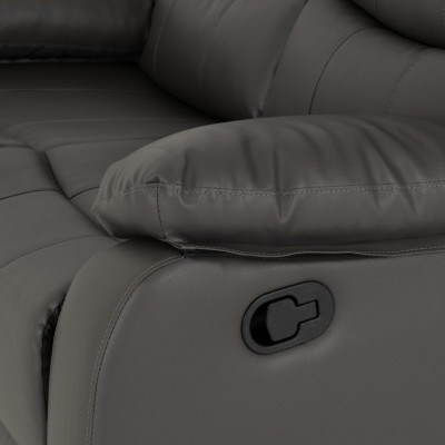 Roma 3+2 Seater Recliner Sofa Suite - Grey PU