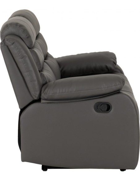 Roma 3+2 Seater Recliner Sofa Suite - Grey PU