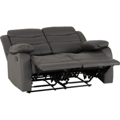 Roma 3+2 Seater Recliner Sofa Suite - Grey PU