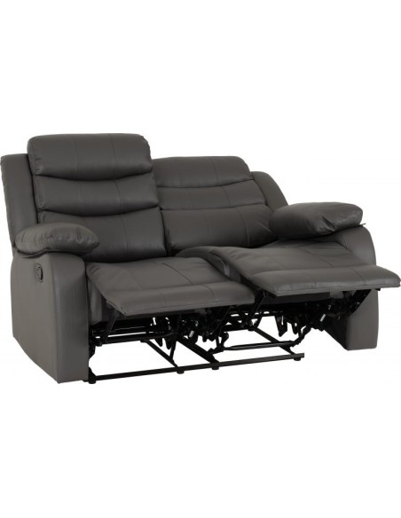 Roma 3+2 Seater Recliner Sofa Suite - Grey PU