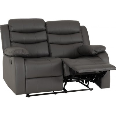 Roma 3+2 Seater Recliner Sofa Suite - Grey PU