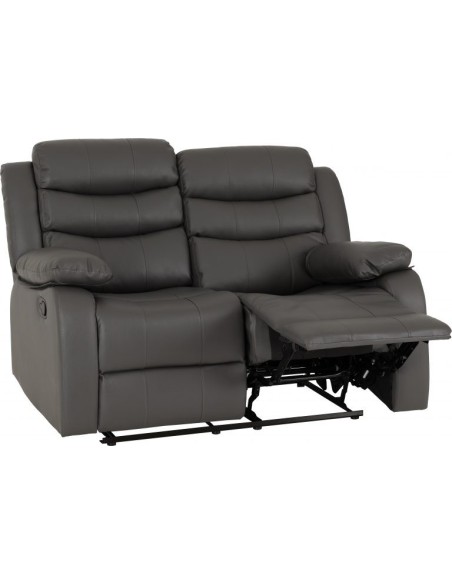 Roma 3+2 Seater Recliner Sofa Suite - Grey PU