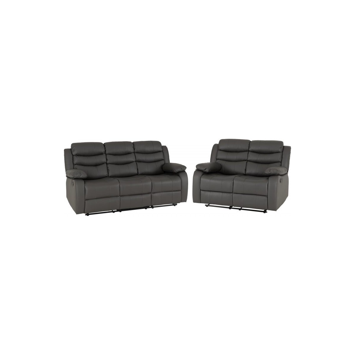 Roma 3+2 Seater Recliner Sofa Suite - Grey PU