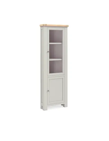 Marbury Corner Display Cabinet - Light Grey