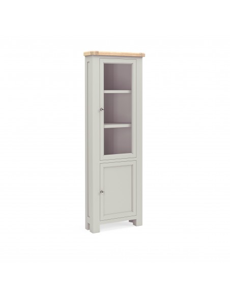 Salcombe Corner Display Cabinet - Light Grey