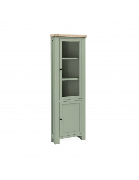 Salcombe Corner Display Cabinet - Sage