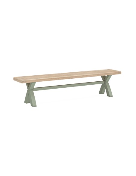Marbury Cross Leg Dining Bench - Sage