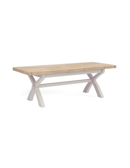 Marbury Cross Leg Extending Dining Table - Light Grey