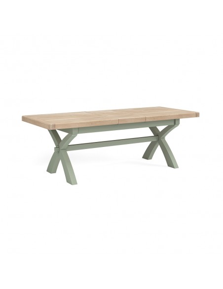 Salcombe Cross Leg Extending Dining Table - Sage