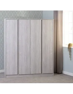 Malvern 4 Door Wardrobe - Urban Snow
