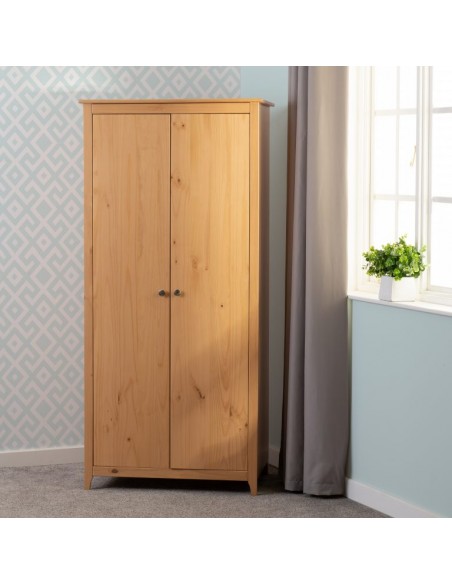 Oslo 2 Door Wardrobe - Antique Pine