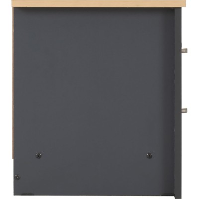 Portland 2 Drawer Bedside Locker - Grey/Oak Effect