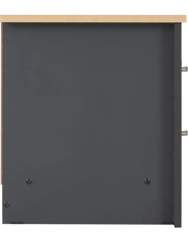 Portland 2 Drawer Bedside Locker - Grey/Oak Effect
