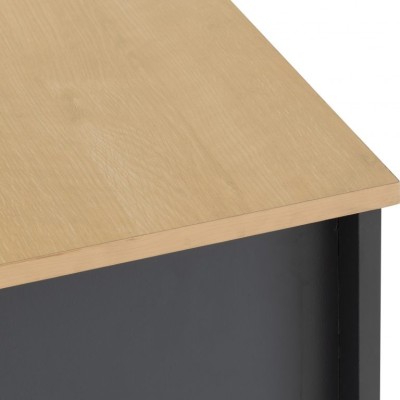 Portland 2 Drawer Bedside Locker - Grey/Oak Effect