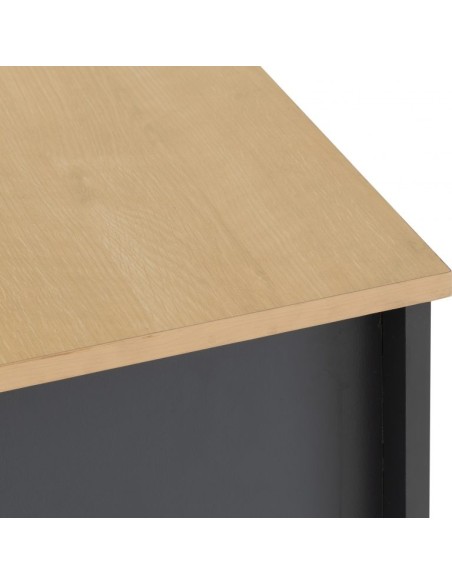 Portland 2 Drawer Bedside Locker - Grey/Oak Effect