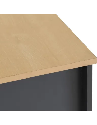 Portland 3+2 Drawer Chest - Grey/Oak Effect