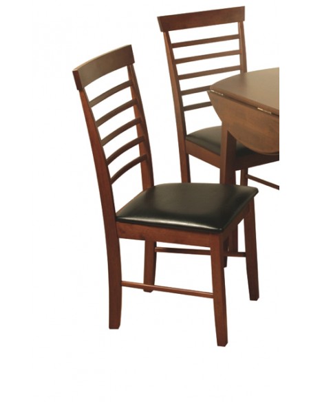 Hanover Dining Chair - Dark Oak/Black PU Leather