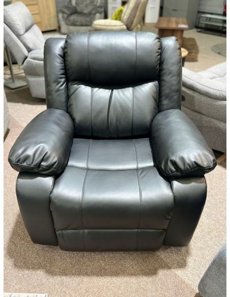 Aston Recliner Armchair - Black Leathaire