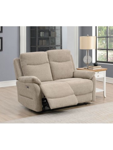 Herbert 2 Seater Electric Recliner Sofa - Oatmeal