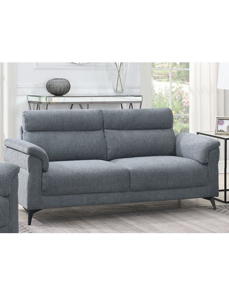 Marant 3 Seater Fixed Sofa - Grey Fabric