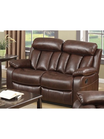 Orland 2 Seater Manual Recliner Sofa - Brown/Tan Leathaire