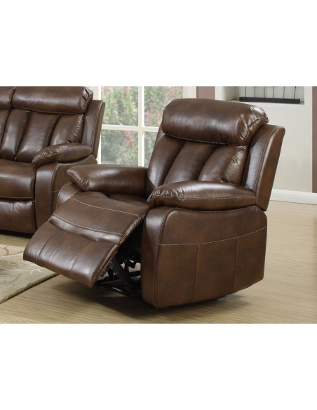 Orland Manual Recliner Armchair - Brown/Tan Leathaire