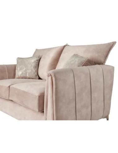 Pembrooke 3 Seater Fixed Sofa - Sand Fabric