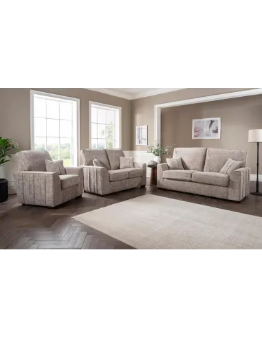 Rialto 2 Seater Fixed Sofa - Stone Fabric