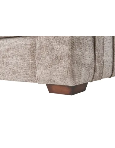 Rialto 3 Seater Fixed Sofa - Stone Fabric