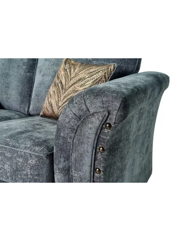 Quincy 2 Fixed Seater Sofa - Meridian Coal Fabric