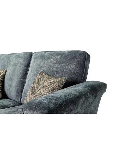 Quincy 3 Fixed Seater Sofa - Meridian Coal Fabric