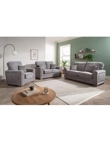 Oakland Fixed 3+1+1 Seater Sofa Set- Ascot Shark Fabric