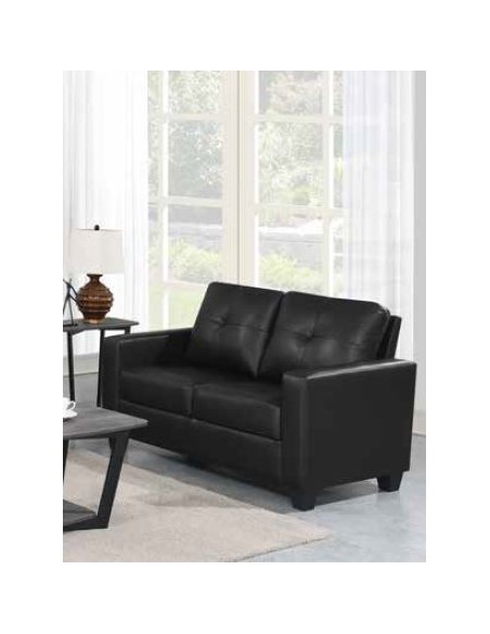 Vivo 2 Seater Sofa - Black Leathaire